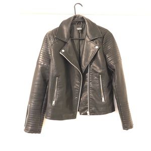 Topshop Faux Leather Biker Jacket